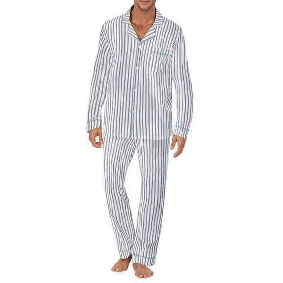 BedHead Pajamas Long-Sleeve Grey Striped Classic PJ Set in Mid Grey Stripe - Picture 1 of 16